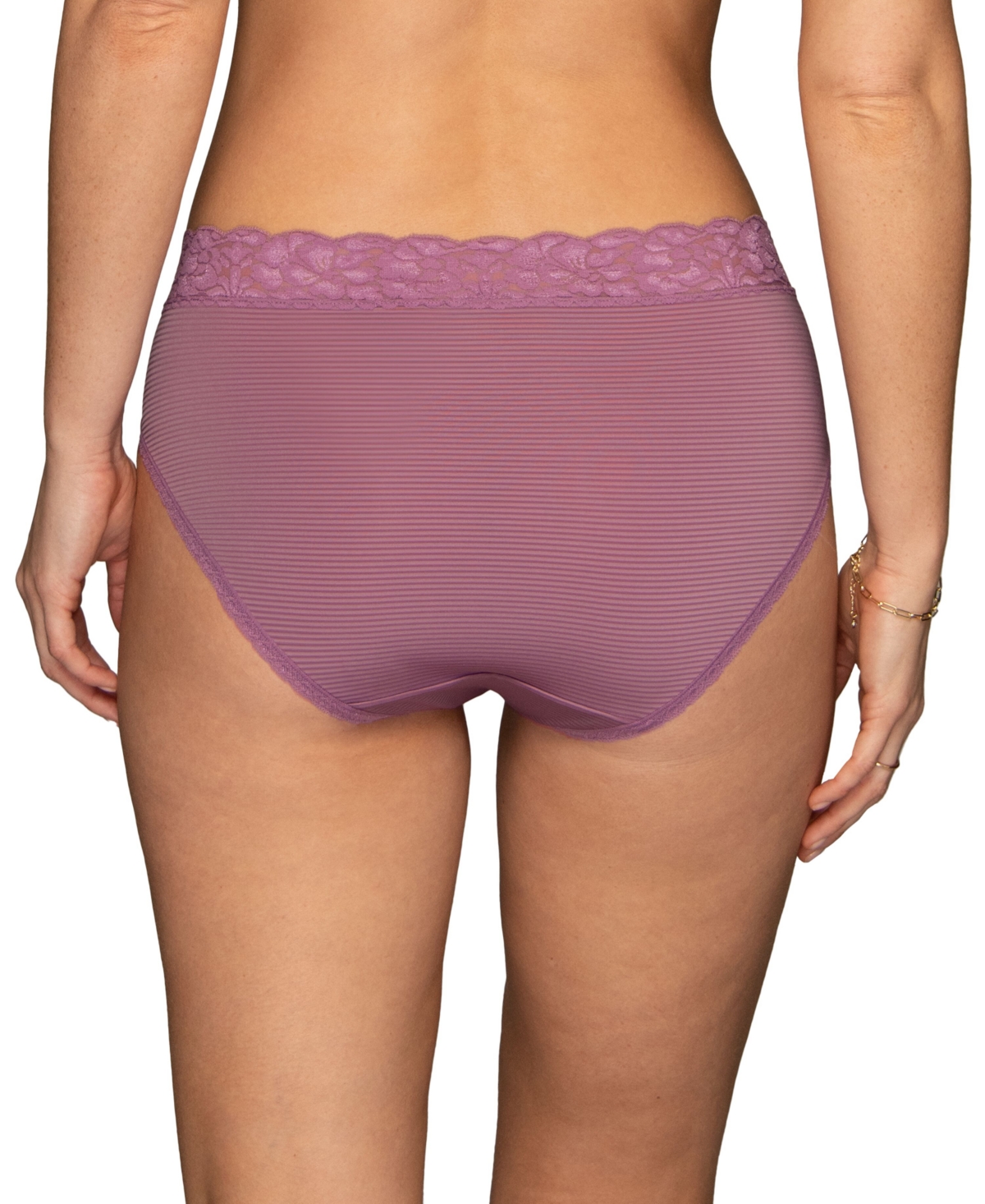 Vanity Fair Lingerie Vanity Fair Women's Flattering Lace Hi-cut Panty Underwear 13280, Extended Sizes Available In Purple