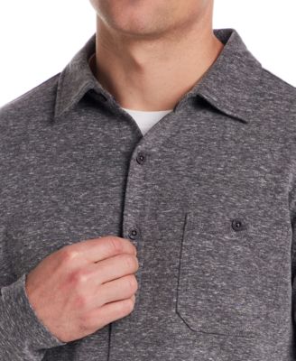 Men's Long Sleeve Heathered Button-Front Shirt
