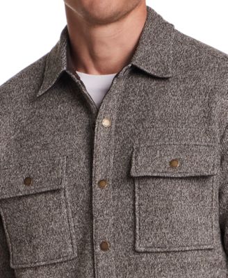 Men's Mixy Knit Long Sleeve Snap-Front Shirt Jacket
