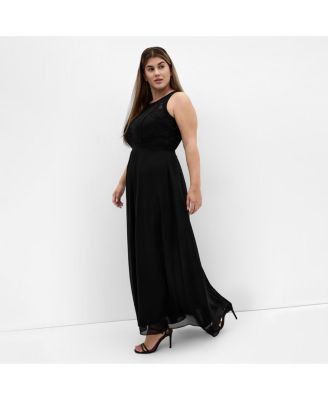 Plus Size Panelled Bodice Maxi Dress