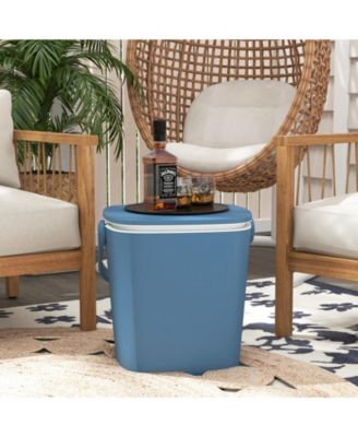3-in-1 Portable Cooler Bar Table with Bottle Opener and Lift Top Lid for Camping Poolside