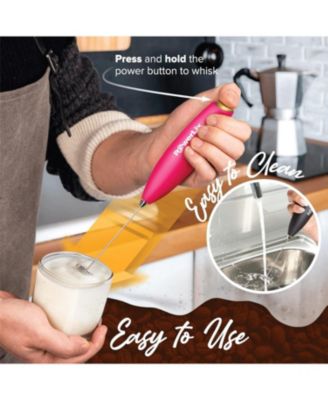 Milk Frother Battery Operated Foam Maker For Coffee With Stainless Steel Stand