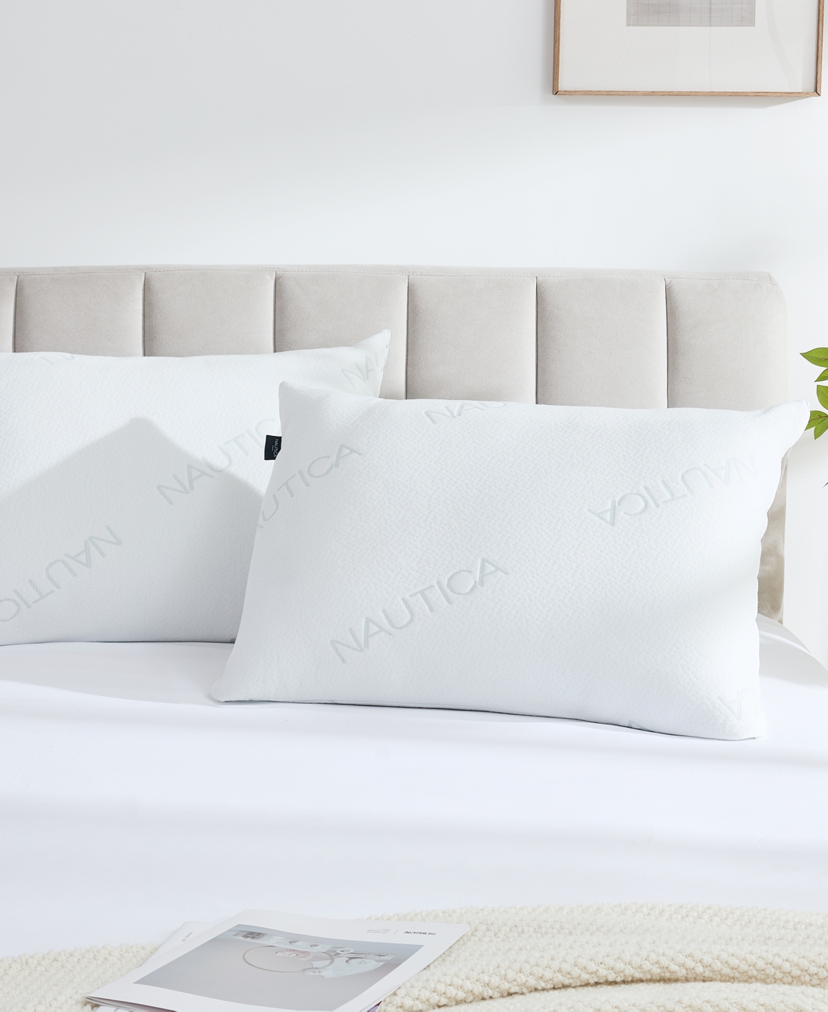Nautica Diagonal Knit 2-pack Pillow, King In White