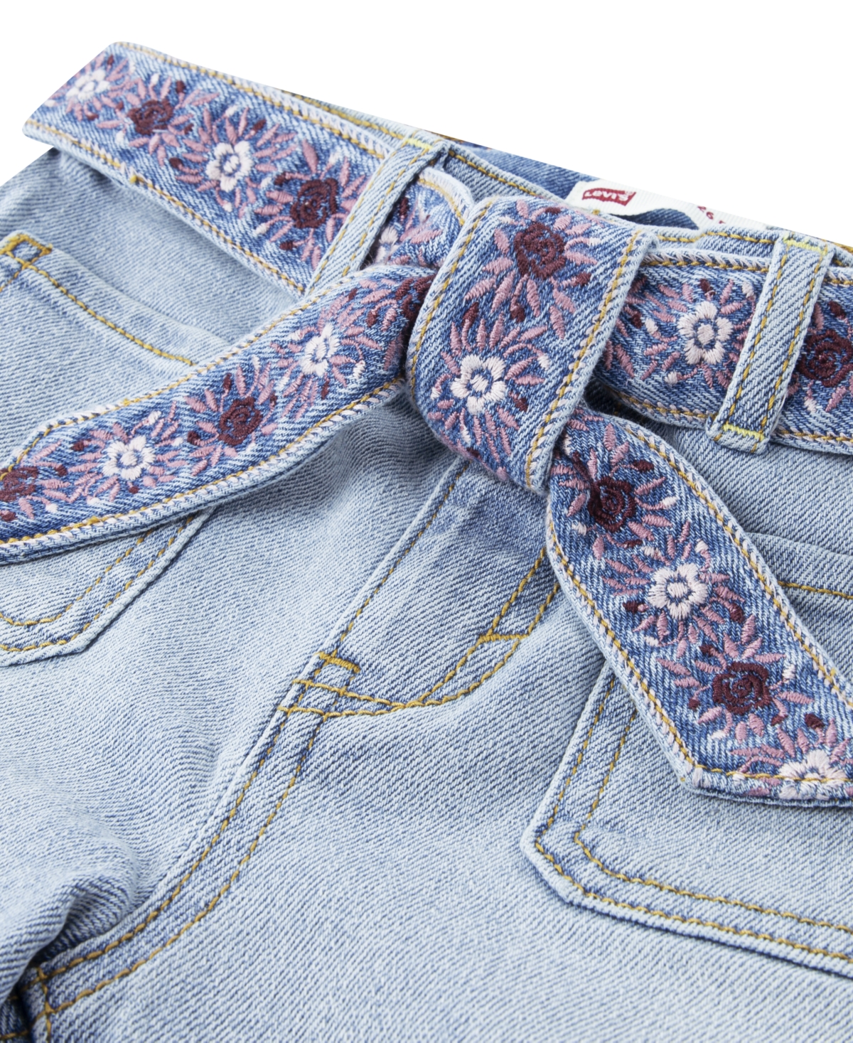 Levi's Big Girls Embroidered Belt Flared Jeans In Blue