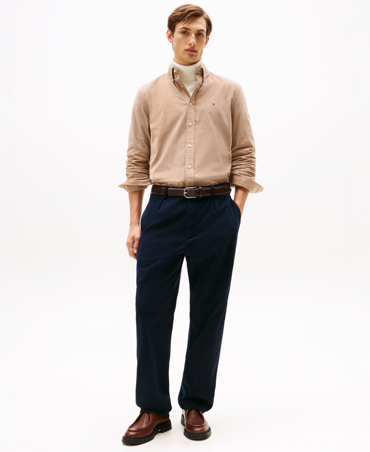 Tommy Hilfiger Men's Regular-fit Solid Corduroy Shirt In Multi