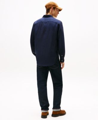 Men's Button-Down Linen Long Sleeve Shirt