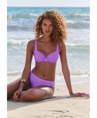 Women's Textured Balconette Underwire Bikini Swimsuit Top Bra Sizing