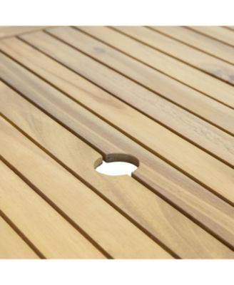 Hatteras Acacia Wood Outdoor Dining Table with Natural Oil Finish - 57"