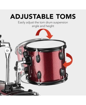 5-Piece Beginner Drum Set w/ Snare, Bass, Toms, Cymbal, Hi-Hat, Sticks, Drum Pedal
