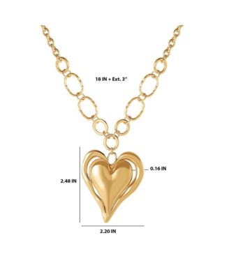 Linked Chain Heart Pendant Necklace