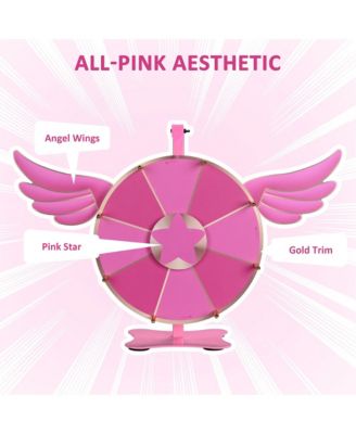 WinSpin 12" Pink Angel Prize Wheel Tabletop Spinning 8 Slots Party Events Club