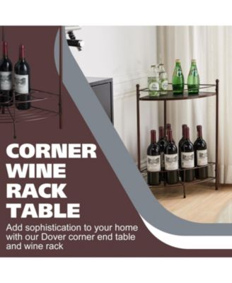 Dover Corner Wine Rack Table, Bronze