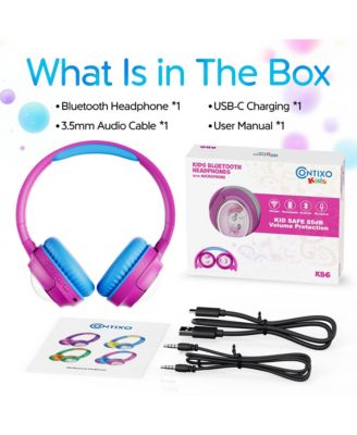 KB6 Kids Bluetooth Headphones, Safe Sound for Little Ears