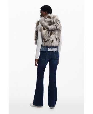 Women's Denim fur vest