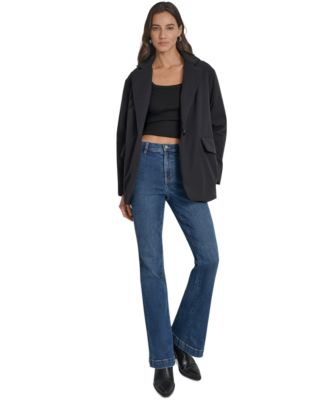 Women's One-Button Puffer Blazer