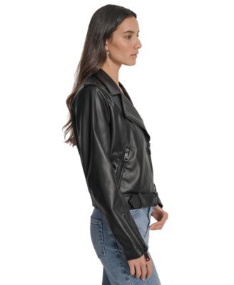Women's Faux-Leather Moto Jacket