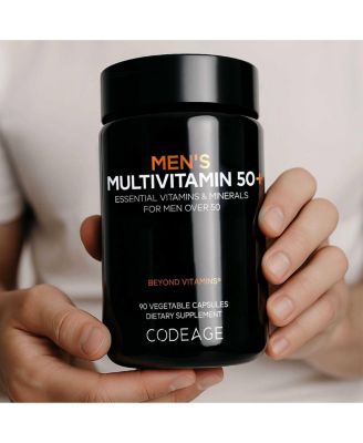 Men's Multivitamin 50+ Supplement Essential Vitamins for Men Over 50 Years Old, Minerals, CoQ10, Turmeric, Panax Ginseng, 90 Capsules