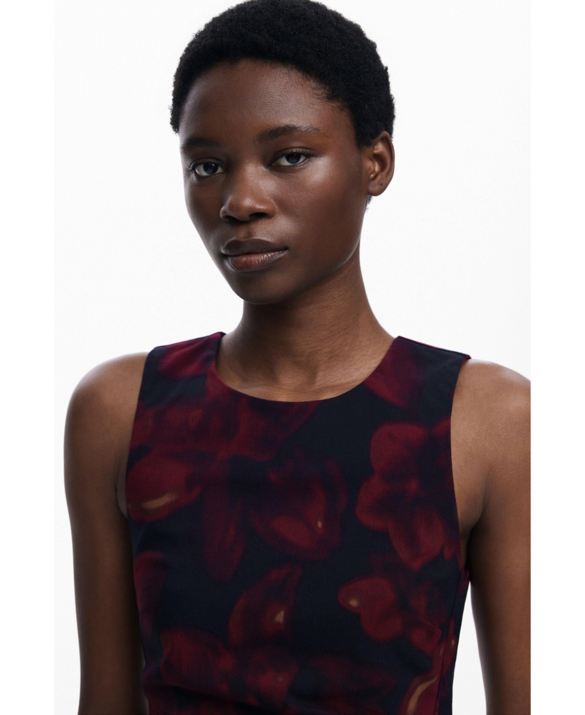 Desigual Ruched Sleeveless Minidress In Red