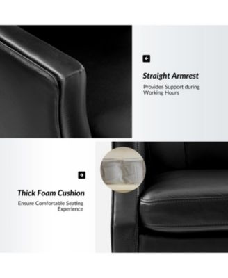 Heeg 47'' H Genuine Leather Swivel Adjustable Height Tilting Executive Chair with High Backrest