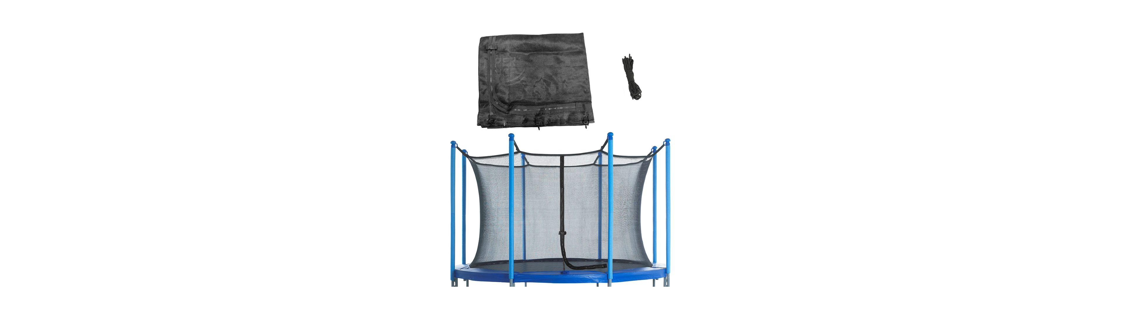 Plexalife Trampoline Safety Enclosure Net, Fits 15 Ft Round Frame, Using 8 Poles(or 4 Arches)-Adjustable Straps-Installs Inside of Frame-Net Only