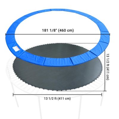 Trampoline Mat & Pad Replacement Kit w/ 96V-Ring for 15ft Round Trampoline Frame Blue