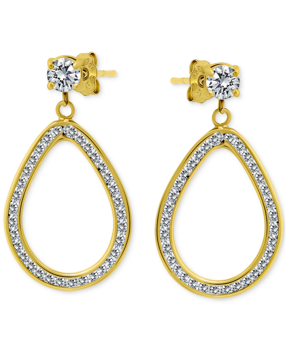Giani Bernini Cubic Zirconia Open Teardrop Drop Earrings, Macy's Exclusive In Gold