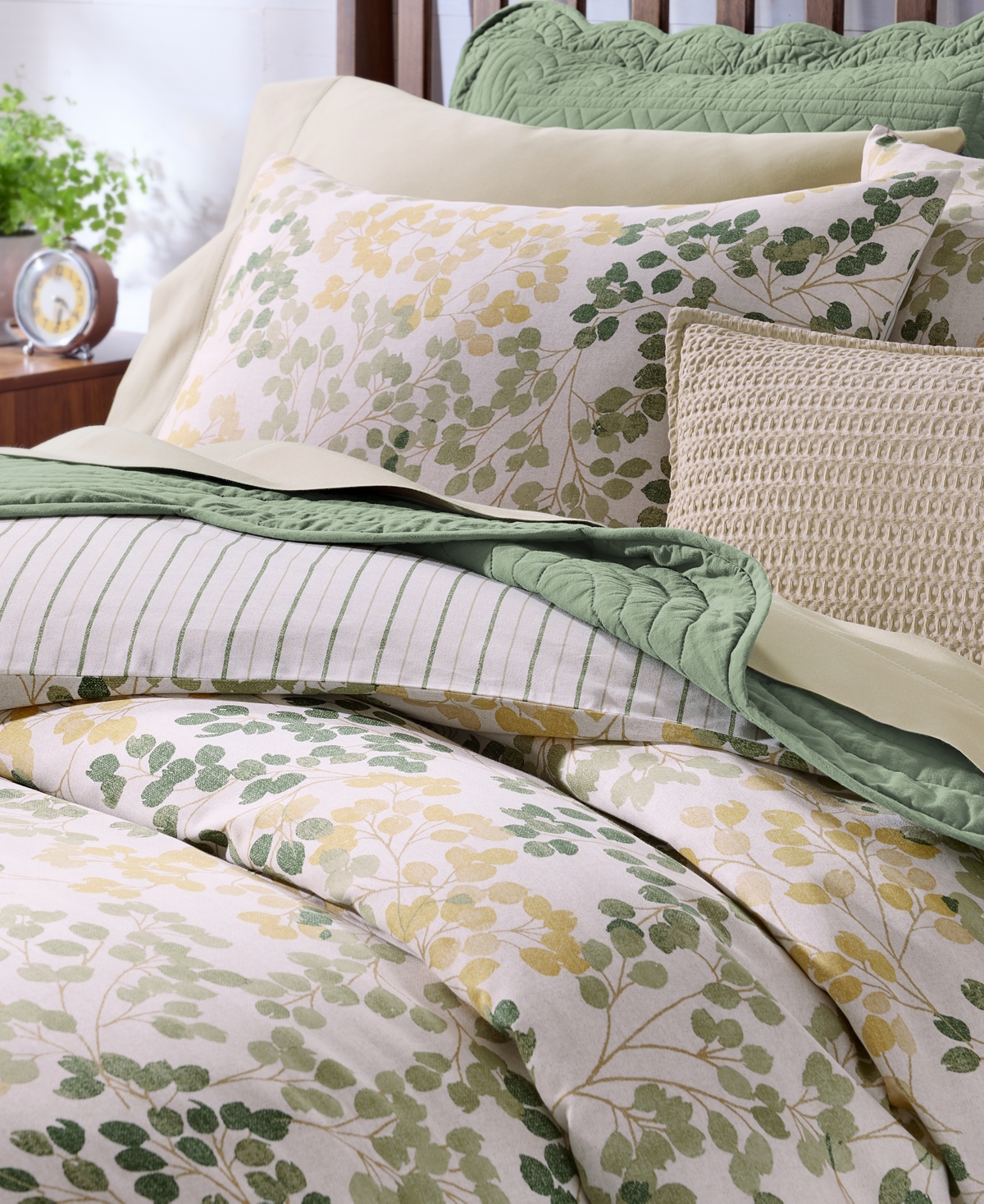 Charter Club Alder Leaves 3-pc. Duvet Set, Full/queen, Macy's Exclusive In Multi