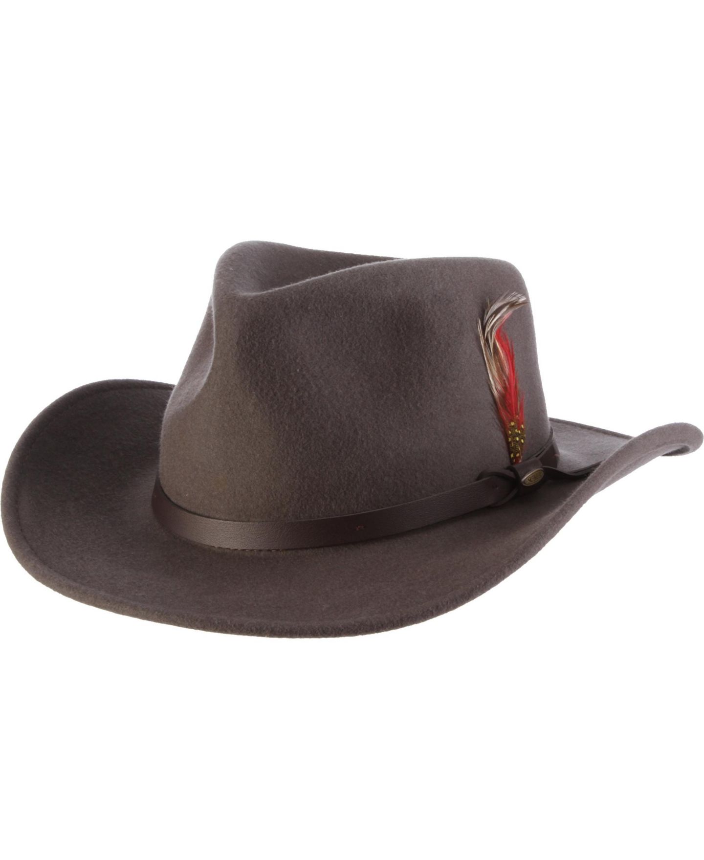 Мужской головной убор Scala Crushable Felt Outback Hat, цвет: Серый — фото 1