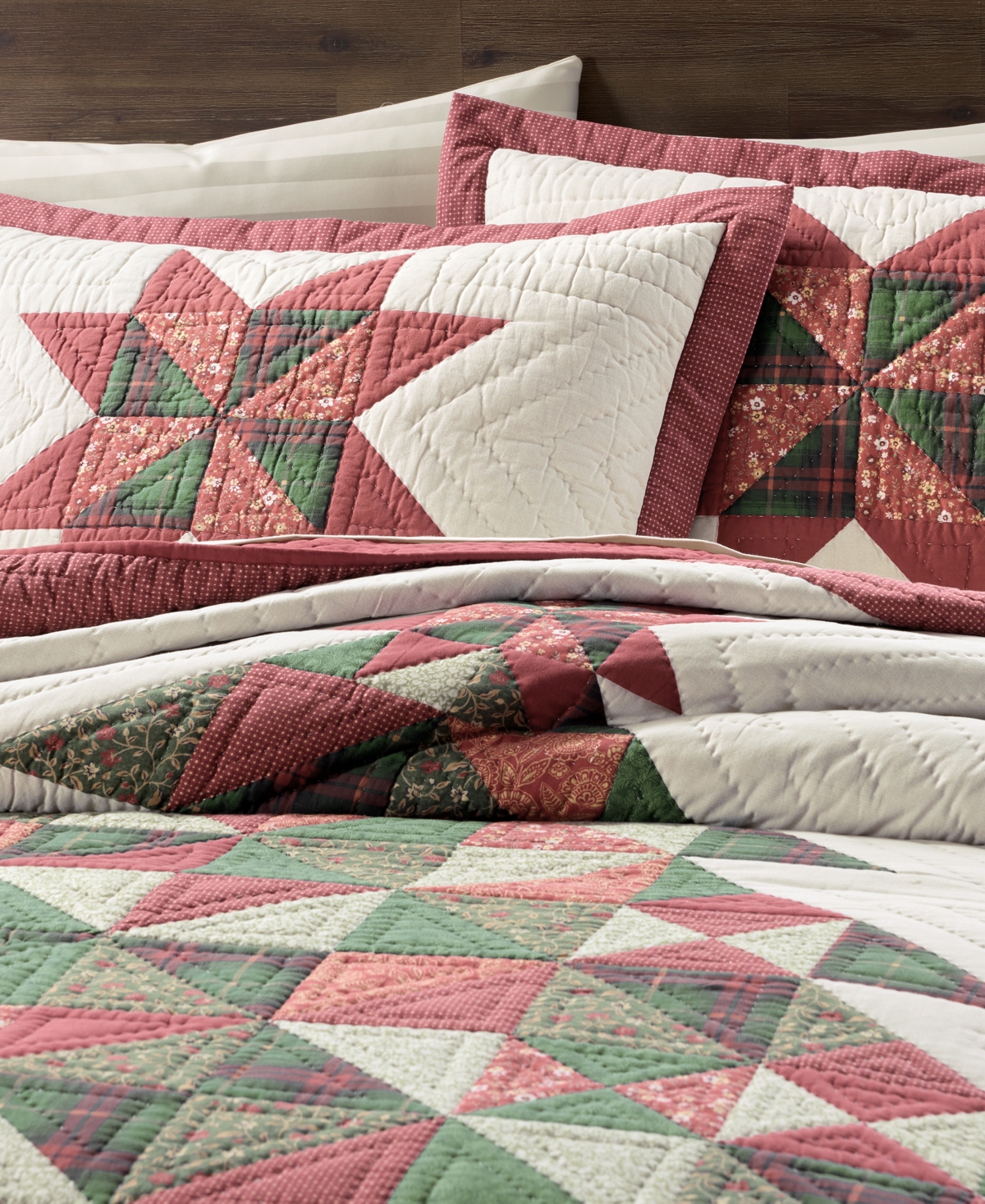 Charter Club Tinsel Tree 3-pc. Quilt Set, Full/queen, Macy's Exclusive In Green