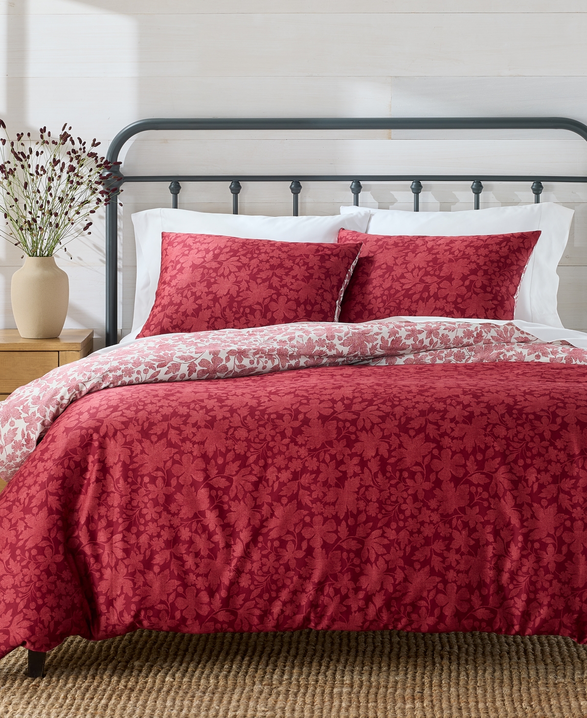 Charter Club Winter Garden Reversible 3-pc. Comforter Set, Full/queen, Macy's Exclusive In Red