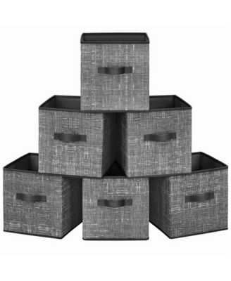 6-Pack 11" Foldable Storage Bins with Double Handles