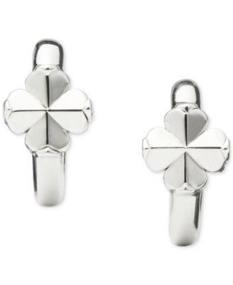 Spade Flower Huggie Earrings