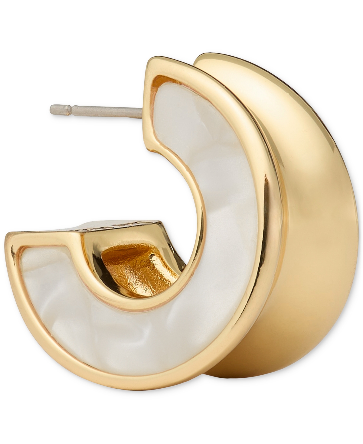 Kate Spade Gold-tone Bold Tortoise Small Hoop Earrings, 0.82" In Gold