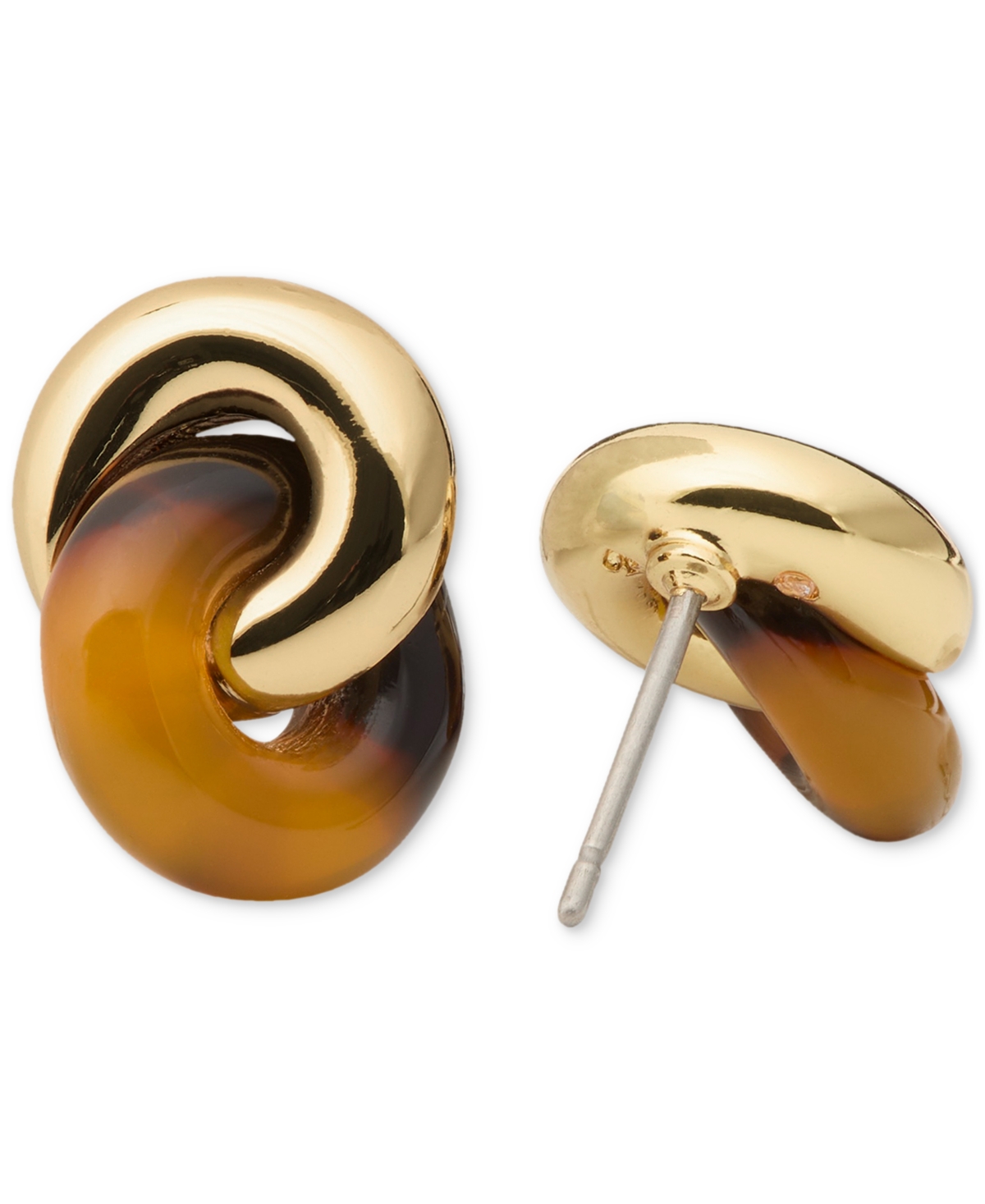 Kate Spade New York Interlock Tortoiseshell Look Stud Earrings In Brown
