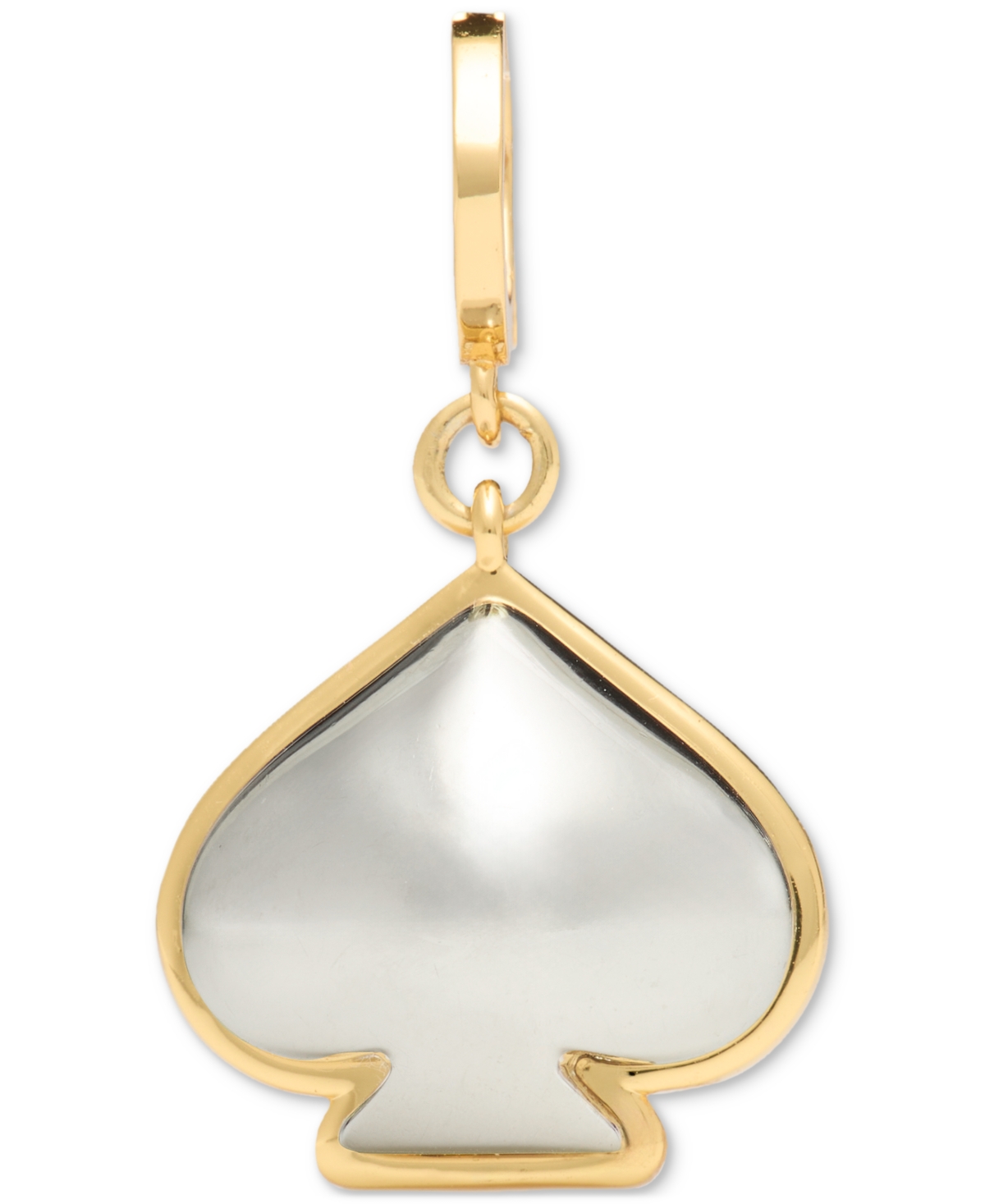 Kate Spade Two-tone One In A Million Sculpted Spade Charm In Silver