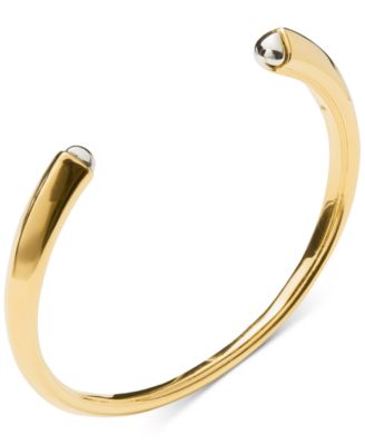 Two-Tone Sculpted Spade Open Cuff Bracelet