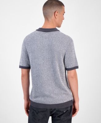 Men's Isaac Short Sleeve Textured Polo Sweater