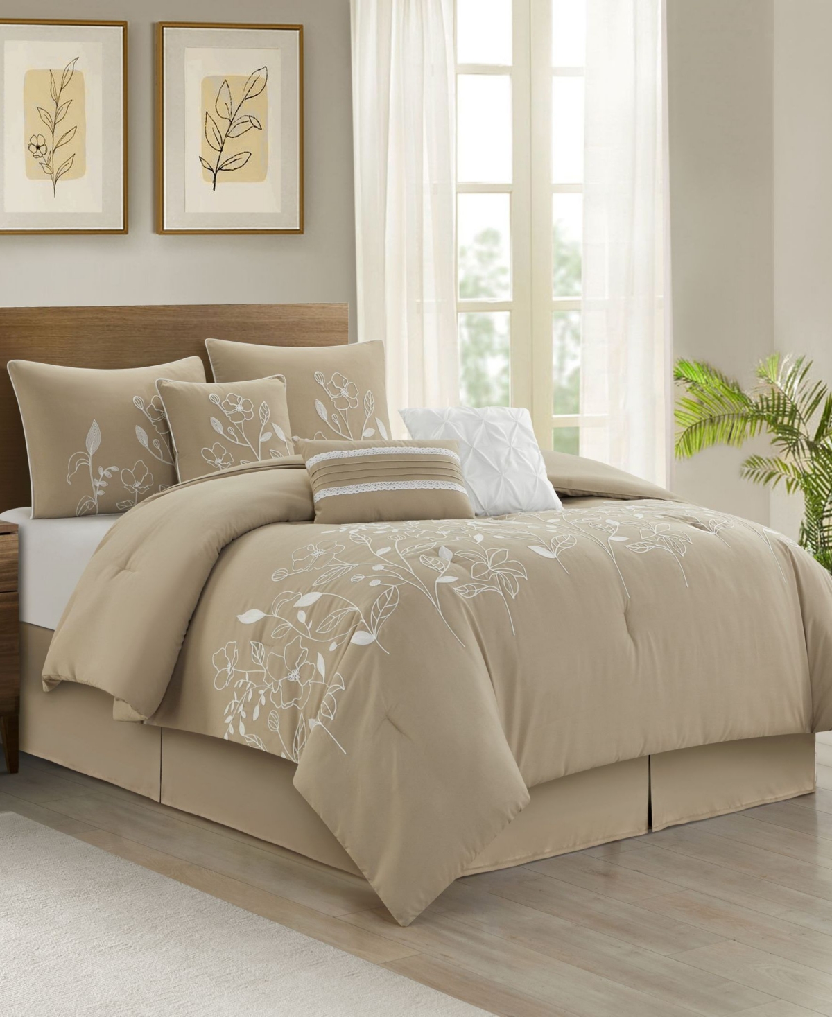 Stratford Park Safina Floral 7-pc. Comforter Set, King In Brown