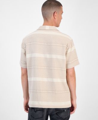 Men's Arrow Jacquard Short Sleeve Button-Up Shirt