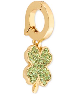 Pav&eacute; Clover Charm