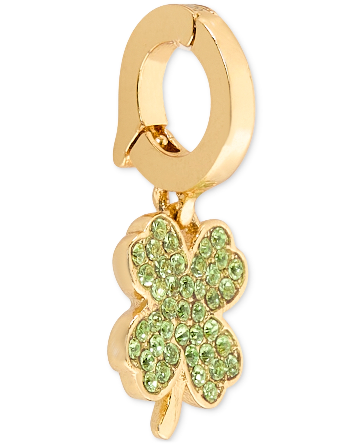 Kate Spade Pave Clover Charm In Green