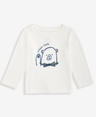 First Impressions - Baby Boys Long-Sleeve Bear Graphic T-Shirt