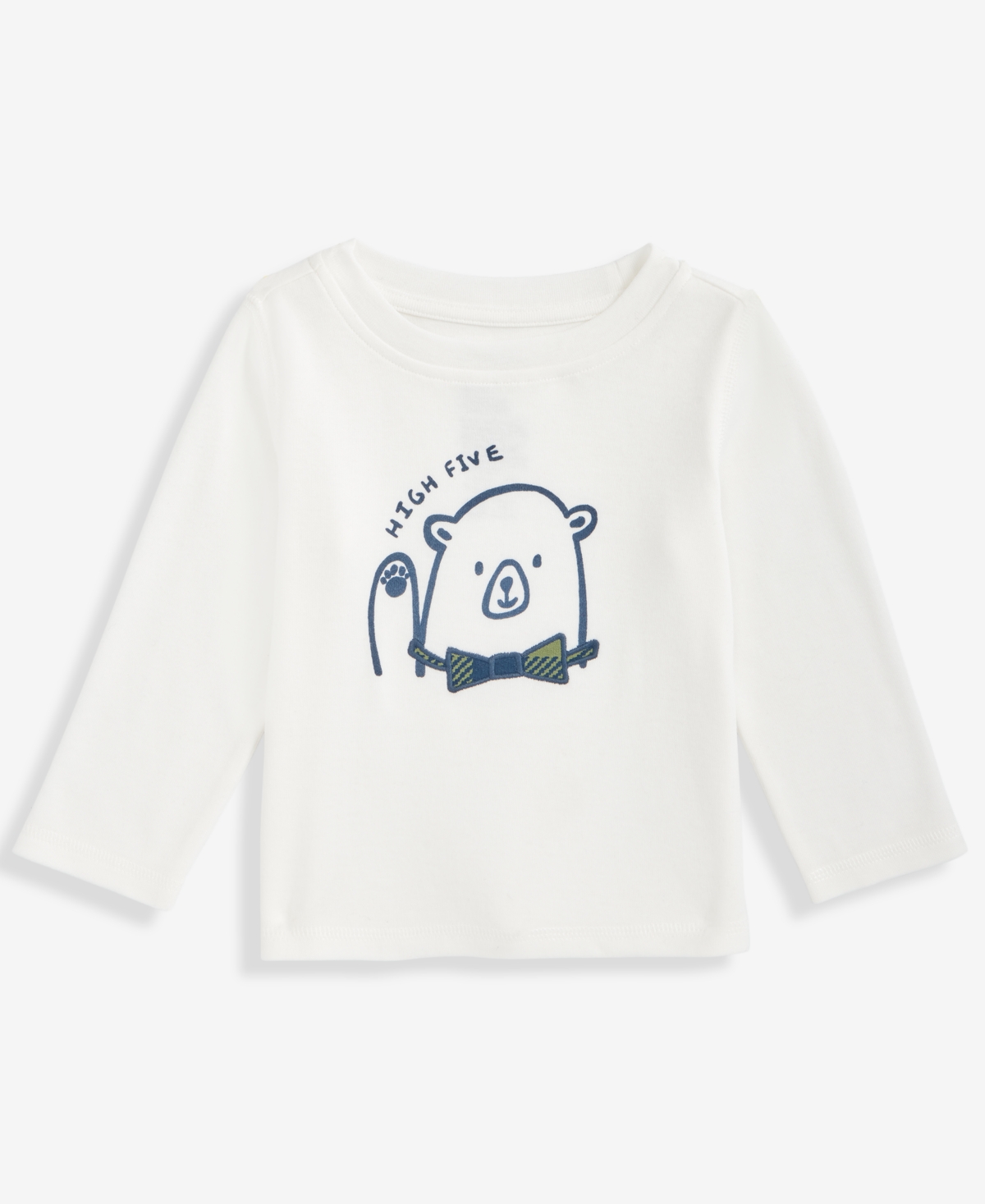 First Impressions Baby Boys Long-sleeve Bear Graphic T-shirt, Macy's Exclusive In White