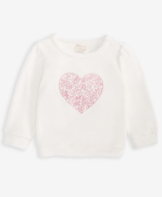 First Impressions - Baby Girls Long-Sleeve Floral-Heart Velour Top