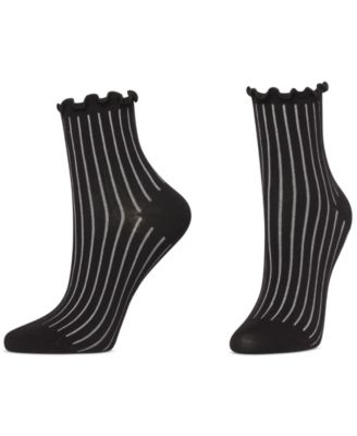 Women's 3-Pk. Sheer Ribbed Anklet Socks U24421MP	
