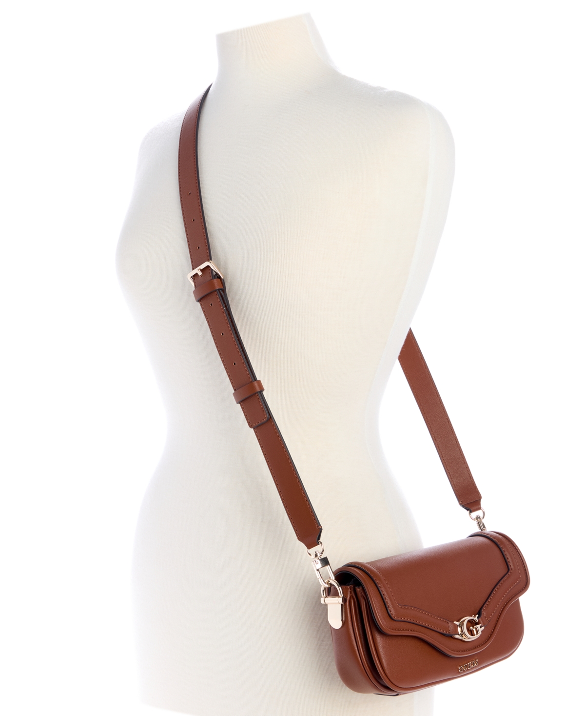 Guess Dea Small Flap Shoulder Bag In Brown