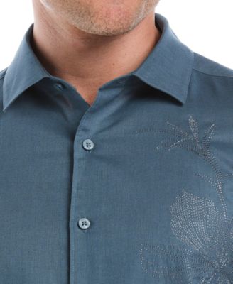 Men's Linen-Blend Floral Shirt