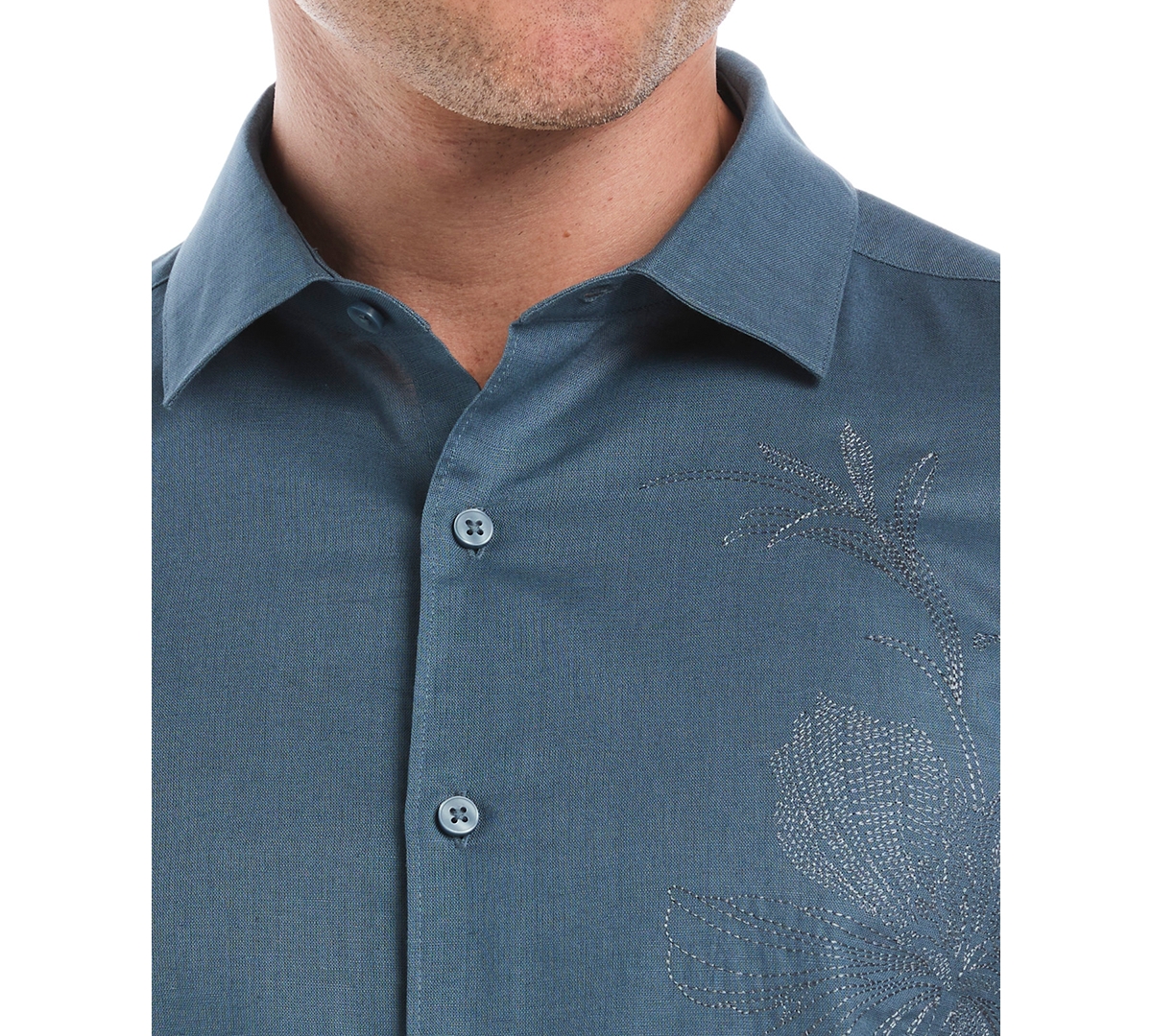 Cubavera Men's Linen-Blend Floral Shirt