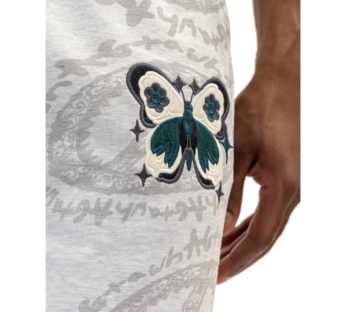 All Good Things Are Welcome Here Men's Peace Sign Graphic Joggers In Gray
