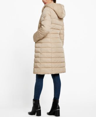 Women's Faux-Fur-Lined Hooded Puffer Coat